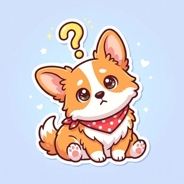 AI 生成 LINE 貼圖範例：疑惑歪頭