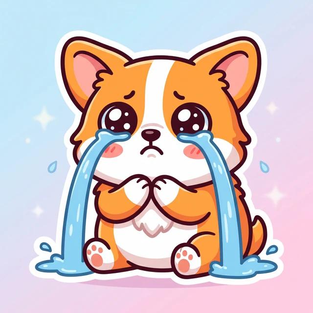 AI 生成 LINE 貼圖範例：大哭