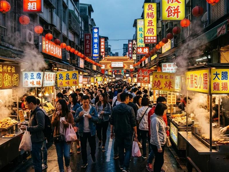 覓圖中文 AI 生圖範例：有電影氛圍的台灣夜市